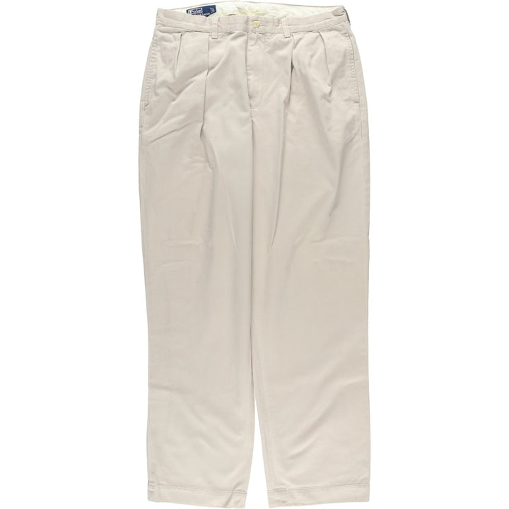 Ralph Lauren POLO by Ralph Lauren ANDREW PANT Two-pleat chino pants for men, equivalent to W34 cotton Beige type Vintage Second Hand