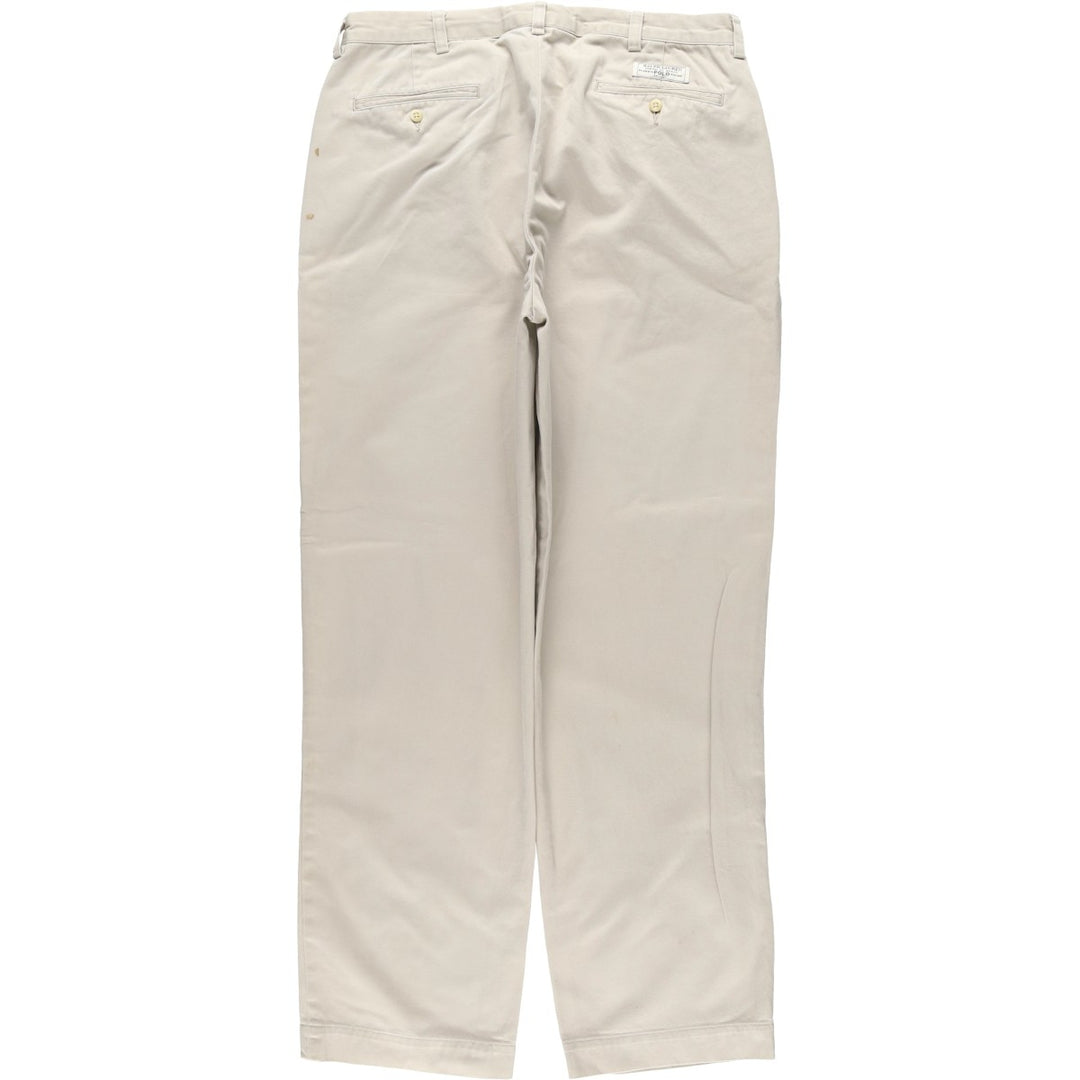 Ralph Lauren POLO by Ralph Lauren ANDREW PANT Two-pleat chino pants for men, equivalent to W34 cotton Beige type Vintage Second Hand