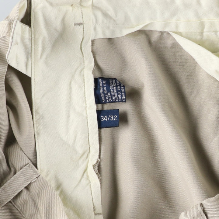 Ralph Lauren POLO by Ralph Lauren ANDREW PANT Two-pleat chino pants for men, equivalent to W34 cotton Beige type Vintage Second Hand