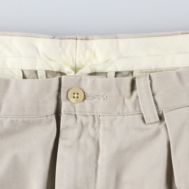 Ralph Lauren POLO by Ralph Lauren ANDREW PANT Two-pleat chino pants for men, equivalent to W34 cotton Beige type Vintage Second Hand