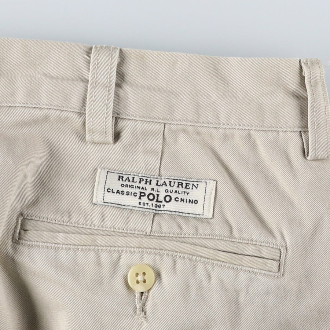 Ralph Lauren POLO by Ralph Lauren ANDREW PANT Two-pleat chino pants for men, equivalent to W34 cotton Beige type Vintage Second Hand