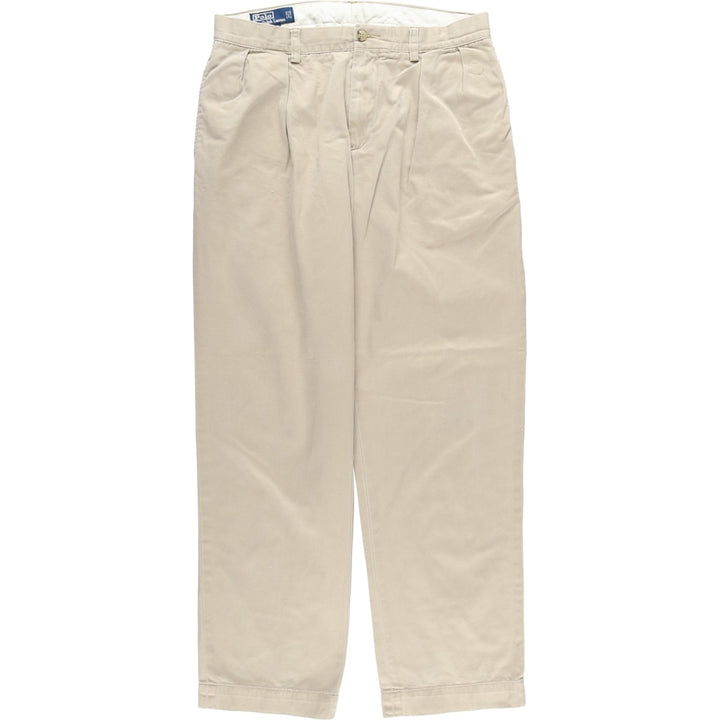 Ralph Lauren POLO by Ralph Lauren ETHAN PANT, two-pleat chino pants, men's size W33 cotton Beige type Vintage Second Hand