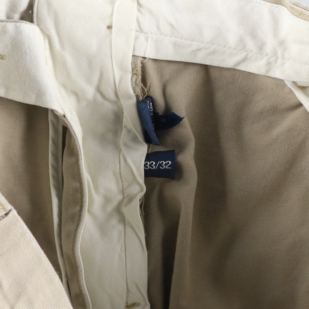 Ralph Lauren POLO by Ralph Lauren ETHAN PANT, two-pleat chino pants, men's size W33 cotton Beige type Vintage Second Hand