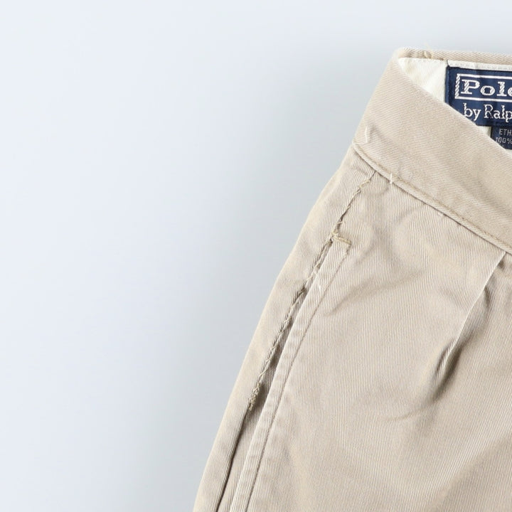 Ralph Lauren POLO by Ralph Lauren ETHAN PANT, two-pleat chino pants, men's size W33 cotton Beige type Vintage Second Hand