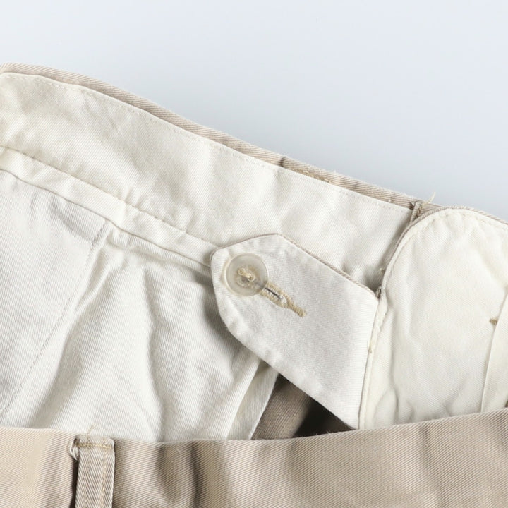 Ralph Lauren POLO by Ralph Lauren ETHAN PANT, two-pleat chino pants, men's size W33 cotton Beige type Vintage Second Hand