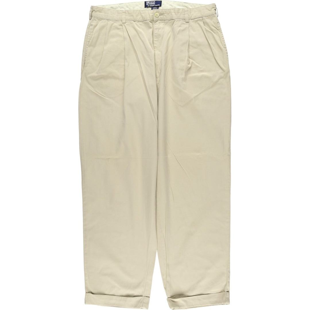 Ralph Lauren POLO by Ralph Lauren Two-pleat Chino Pants for Men, W36 cotton Beige type Vintage Second Hand