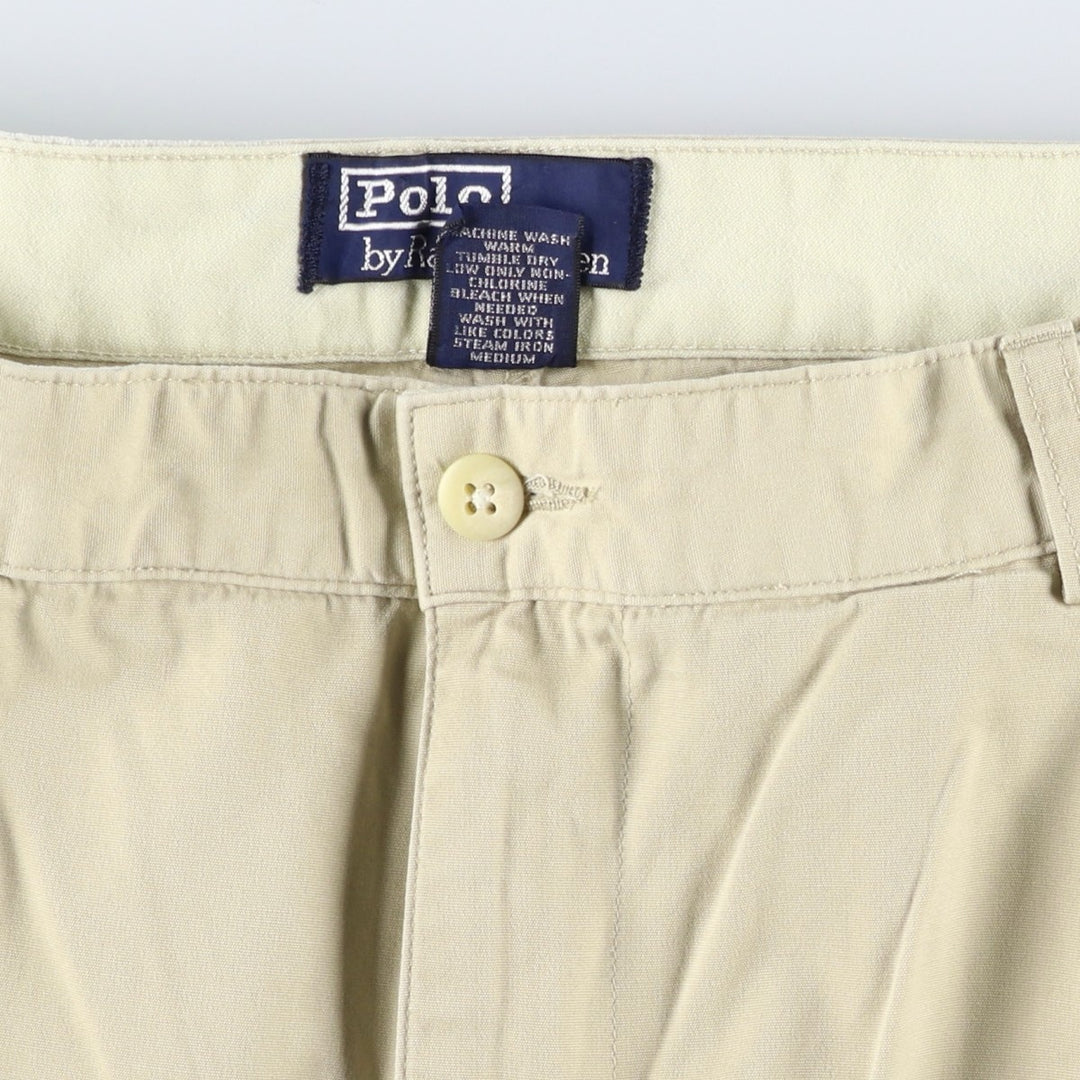 Ralph Lauren POLO by Ralph Lauren Two-pleat Chino Pants for Men, W36 cotton Beige type Vintage Second Hand