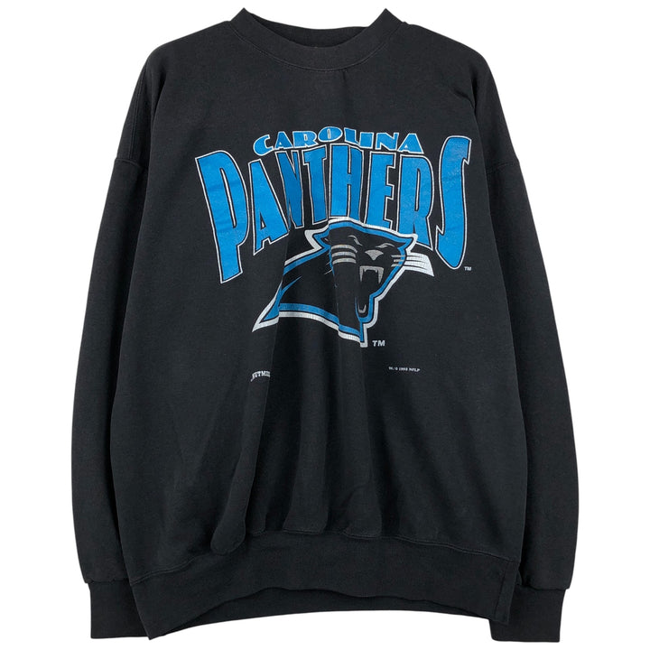 90'S Nutmeg NFL Carolina Panthers Print Sweatshirt, Men's, Size XL, Vintage cotton black type Vintage Second Hand