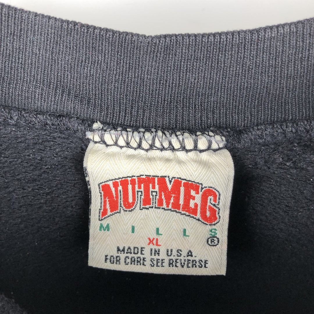 90'S Nutmeg NFL Carolina Panthers Print Sweatshirt, Men's, Size XL, Vintage cotton black type Vintage Second Hand