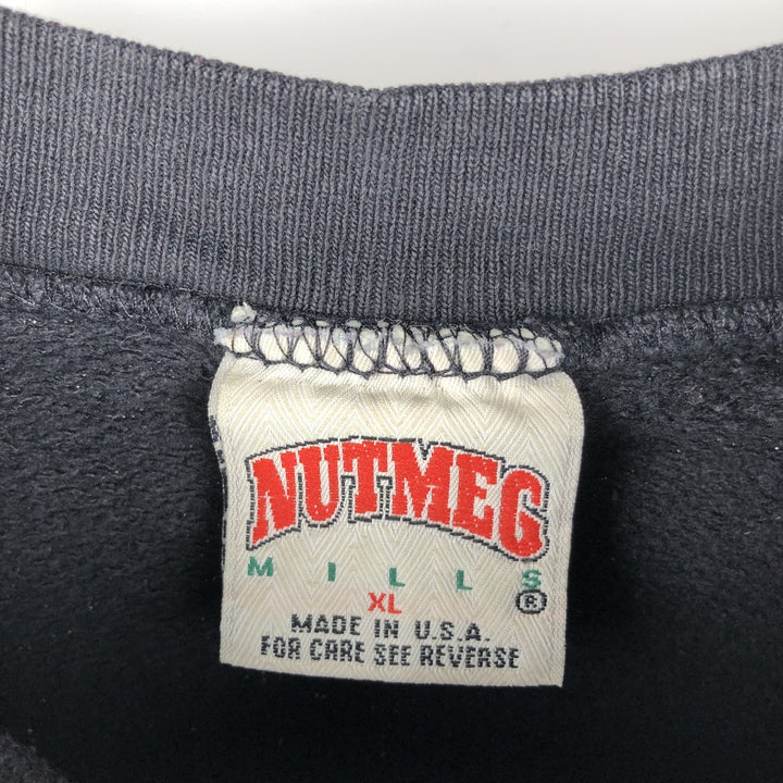 90'S Nutmeg NFL Carolina Panthers Print Sweatshirt, Men's, Size XL, Vintage cotton black type Vintage Second Hand