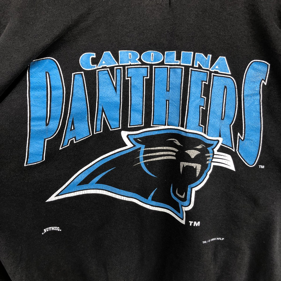 90'S Nutmeg NFL Carolina Panthers Print Sweatshirt, Men's, Size XL, Vintage cotton black type Vintage Second Hand