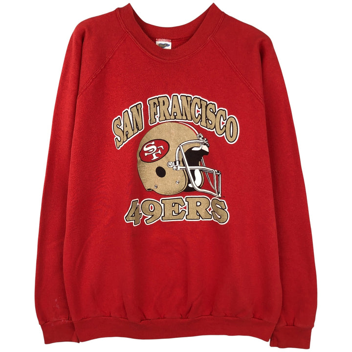 90'S TRENCH NFL San Francisco 49ers Printed Sweatshirt, Made in USA, Men's Size XL cotton red type Vintage Second Hand