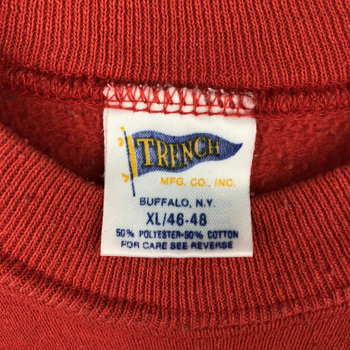 90'S TRENCH NFL San Francisco 49ers Printed Sweatshirt, Made in USA, Men's Size XL cotton red type Vintage Second Hand