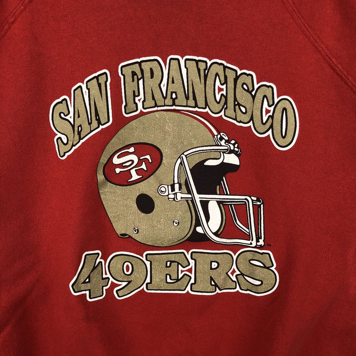 90'S TRENCH NFL San Francisco 49ers Printed Sweatshirt, Made in USA, Men's Size XL cotton red type Vintage Second Hand