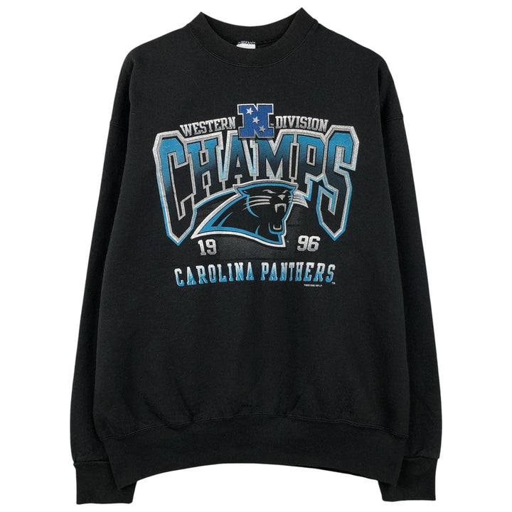 Vintage 90'S SALEM NFL Carolina Panthers Print Sweatshirt, Made in USA, Men's Size XL cotton black type Vintage Second Hand