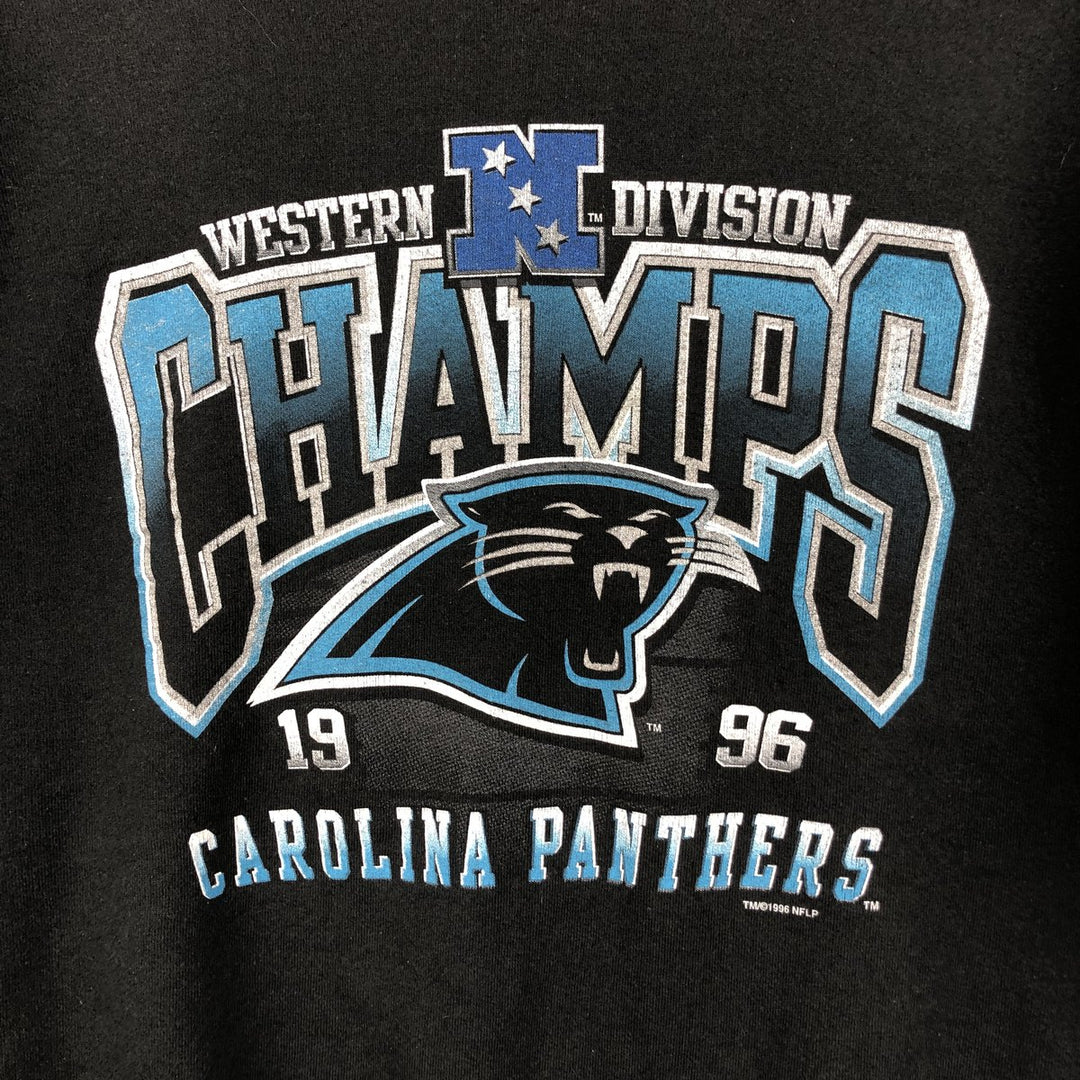 Vintage 90'S SALEM NFL Carolina Panthers Print Sweatshirt, Made in USA, Men's Size XL cotton black type Vintage Second Hand