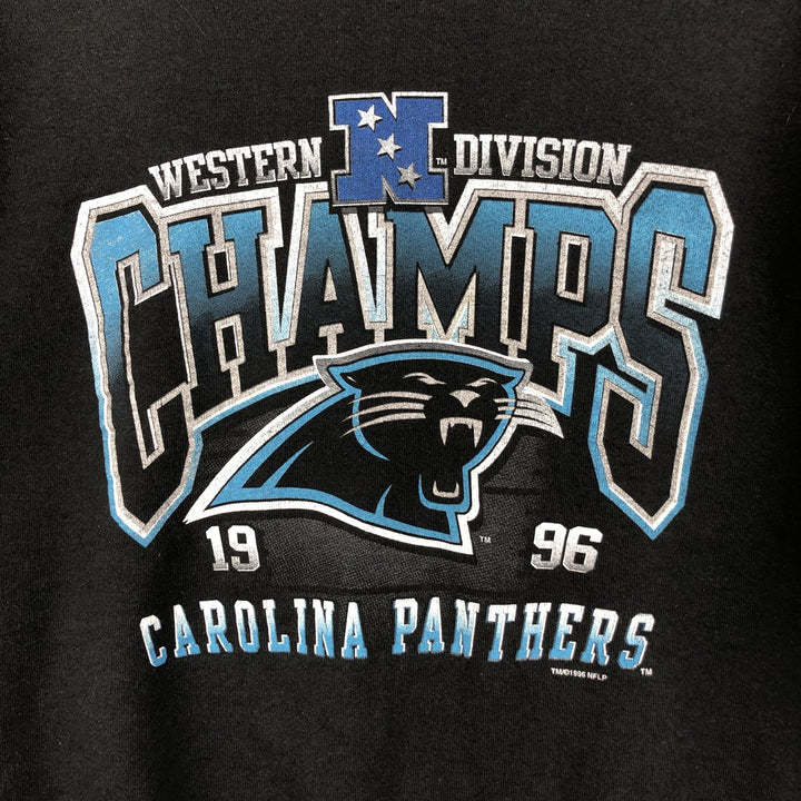 Vintage 90'S SALEM NFL Carolina Panthers Print Sweatshirt, Made in USA, Men's Size XL cotton black type Vintage Second Hand