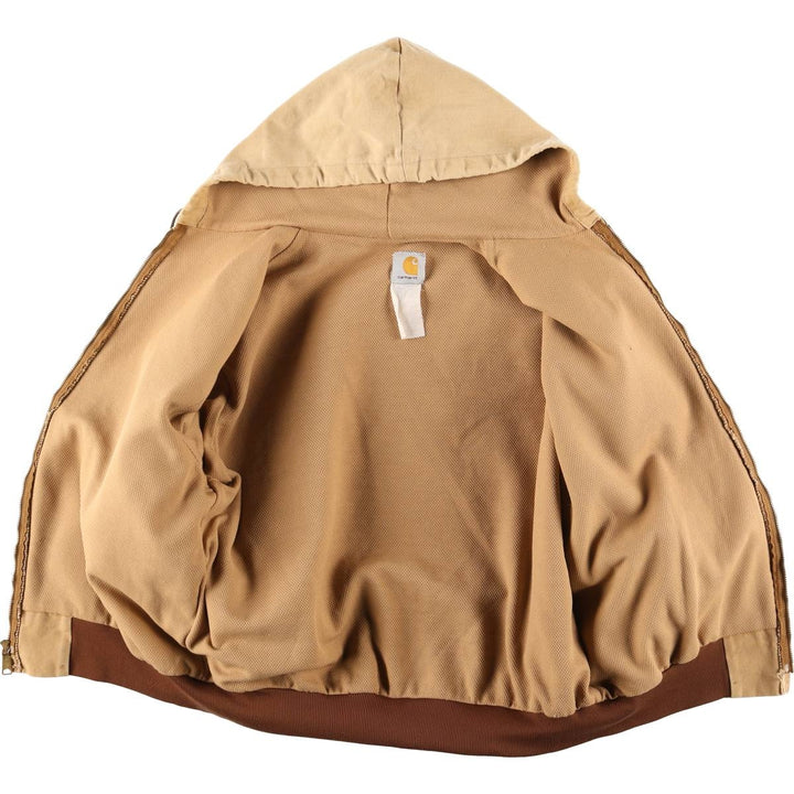 Carhartt Active Jacket Duck Full Zip Hoodie Men's XL unclear Beige type Vintage Second Hand