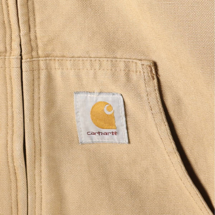 Carhartt Active Jacket Duck Full Zip Hoodie Men's XL unclear Beige type Vintage Second Hand