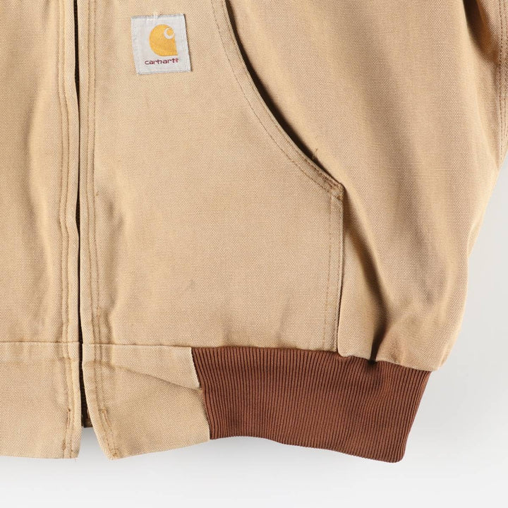 Carhartt Active Jacket Duck Full Zip Hoodie Men's XL unclear Beige type Vintage Second Hand