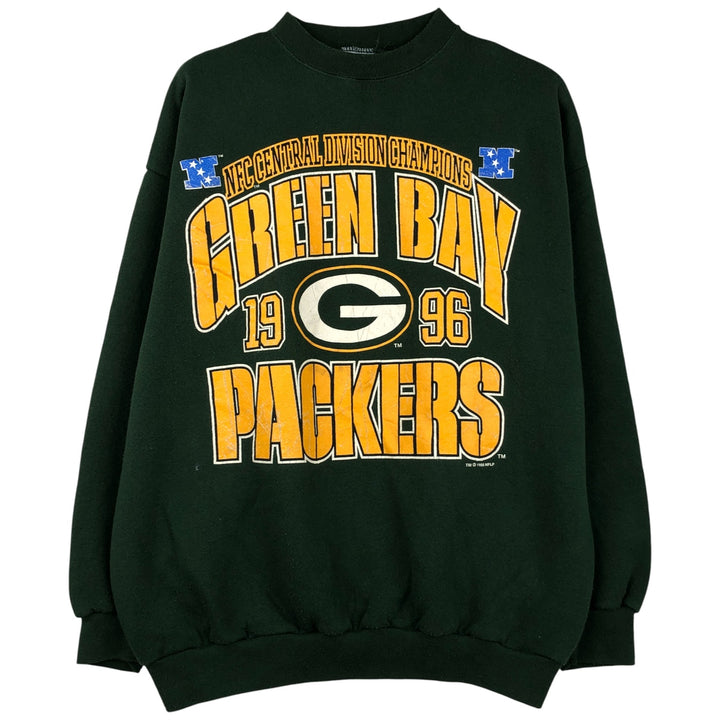 Vintage '90'S NFL Green Bay Packers Logo 7 sweatshirt, size L, men's cotton Green type dark green Vintage Second Hand