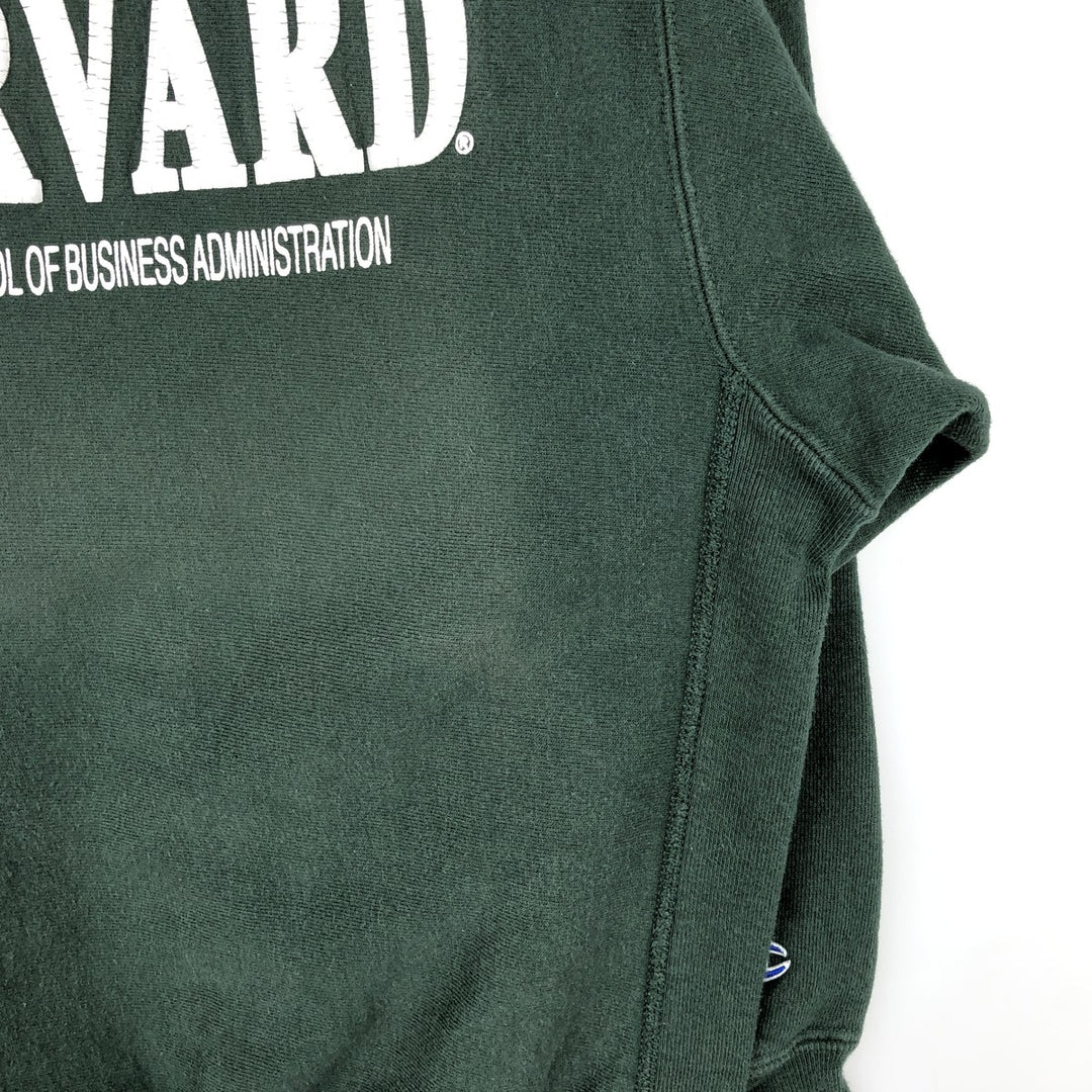 90'S Champion Reverse Weave Harvard University College Sweatshirt with Embroidered Tag, Women's Size Medium cotton green type Vintage Second Hand