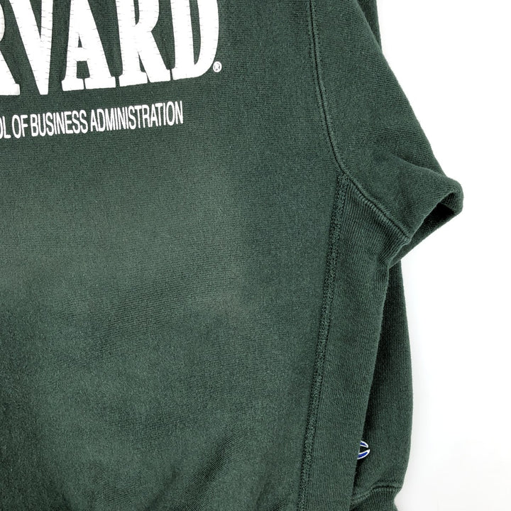 90'S Champion Reverse Weave Harvard University College Sweatshirt with Embroidered Tag, Women's Size Medium cotton green type Vintage Second Hand
