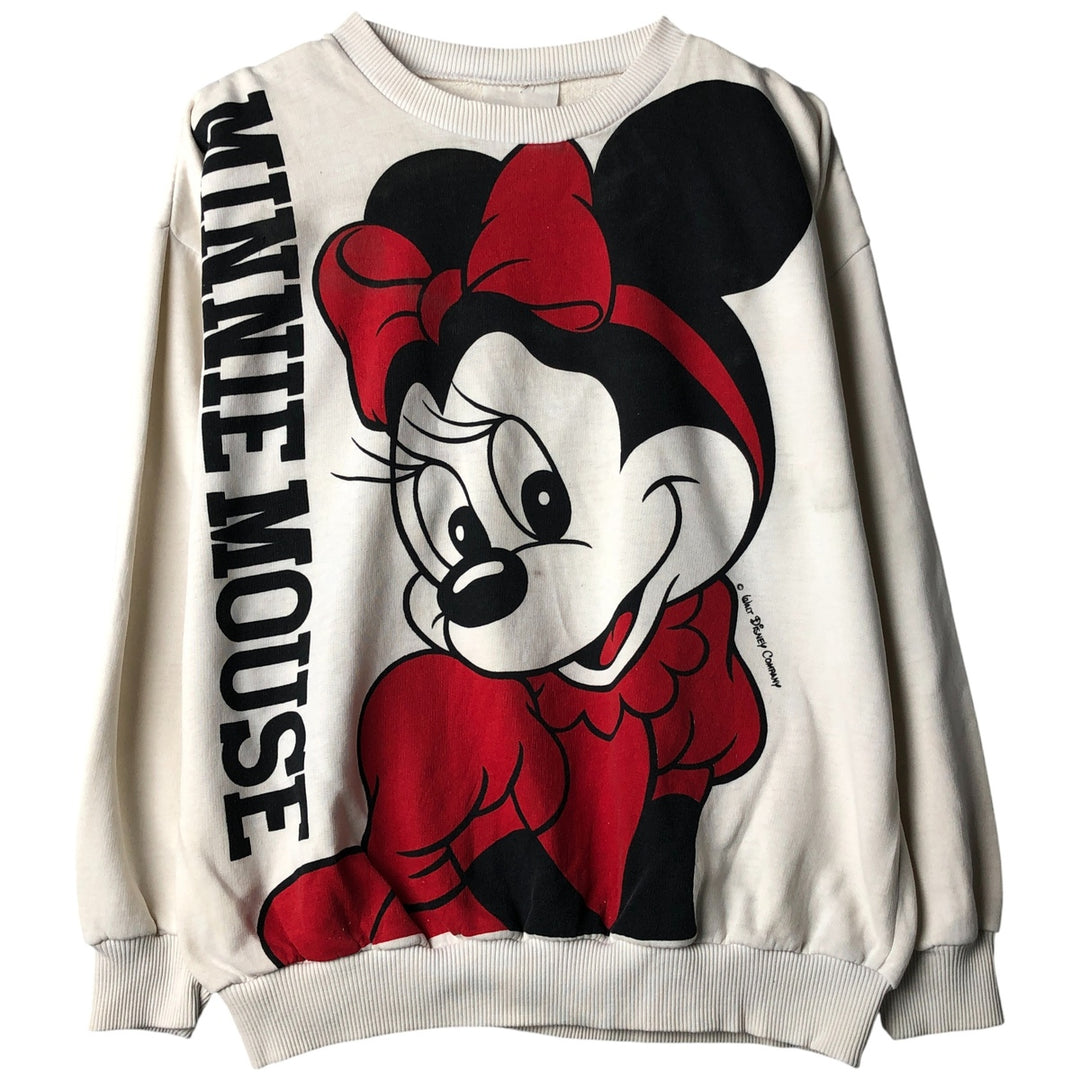 Vintage 90'S Minnie Mouse large print character sweatshirt, women's size XL unclear white type Vintage Second Hand