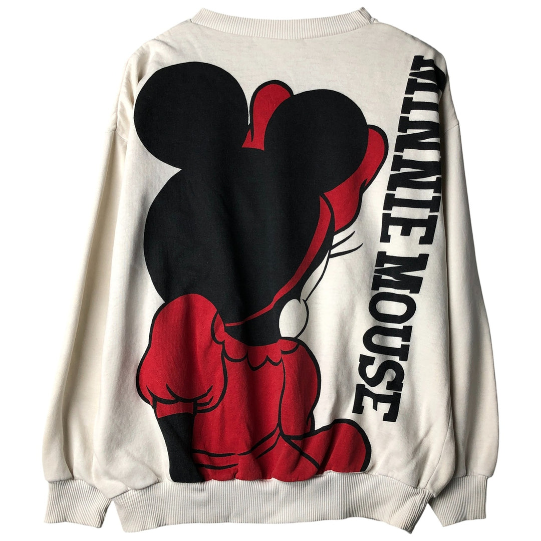 Vintage 90'S Minnie Mouse large print character sweatshirt, women's size XL unclear white type Vintage Second Hand
