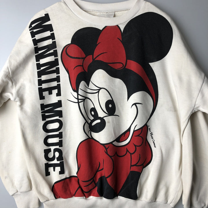 Vintage 90'S Minnie Mouse large print character sweatshirt, women's size XL unclear white type Vintage Second Hand