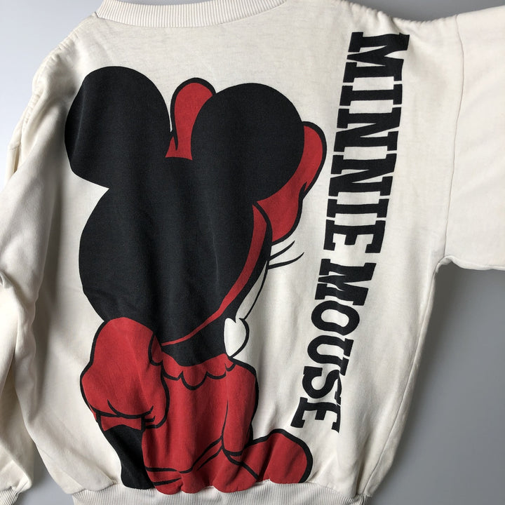 Vintage 90'S Minnie Mouse large print character sweatshirt, women's size XL unclear white type Vintage Second Hand