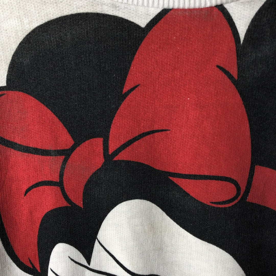 Vintage 90'S Minnie Mouse large print character sweatshirt, women's size XL unclear white type Vintage Second Hand