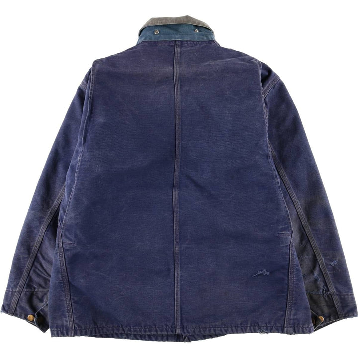 Carhartt Michigan Chore Coat Duck Coverall Men's XL Size unclear navy blue type Vintage Second Hand