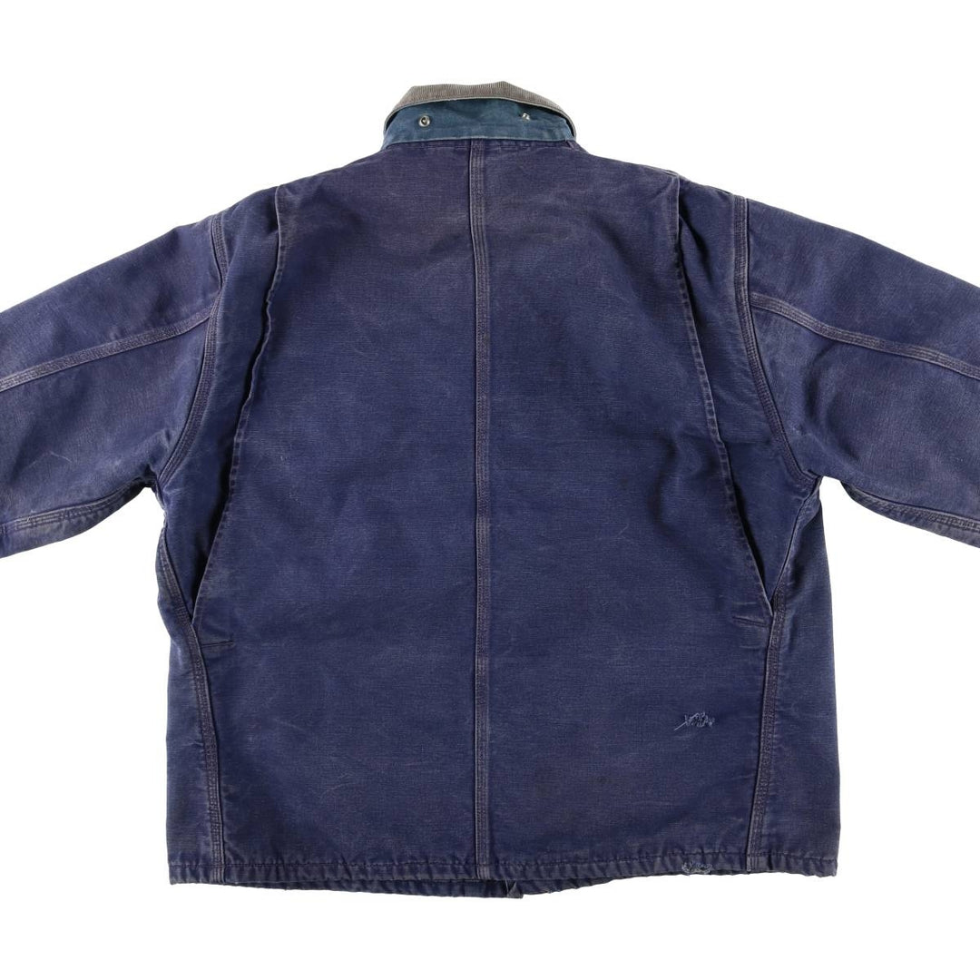 Carhartt Michigan Chore Coat Duck Coverall Men's XL Size unclear navy blue type Vintage Second Hand