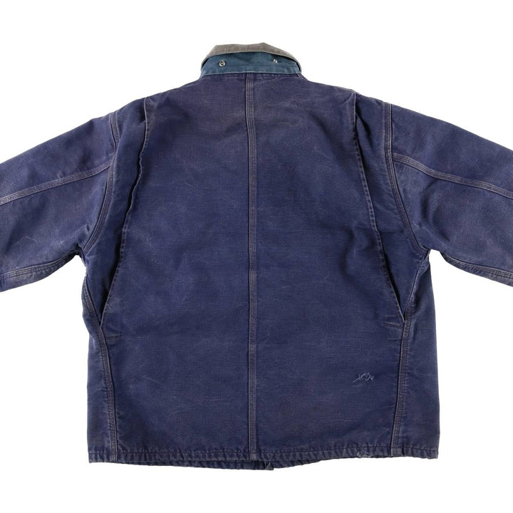 Carhartt Michigan Chore Coat Duck Coverall Men's XL Size unclear navy blue type Vintage Second Hand