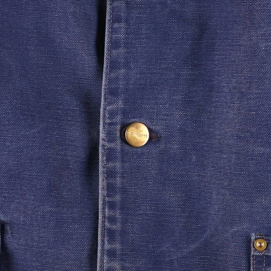 Carhartt Michigan Chore Coat Duck Coverall Men's XL Size unclear navy blue type Vintage Second Hand