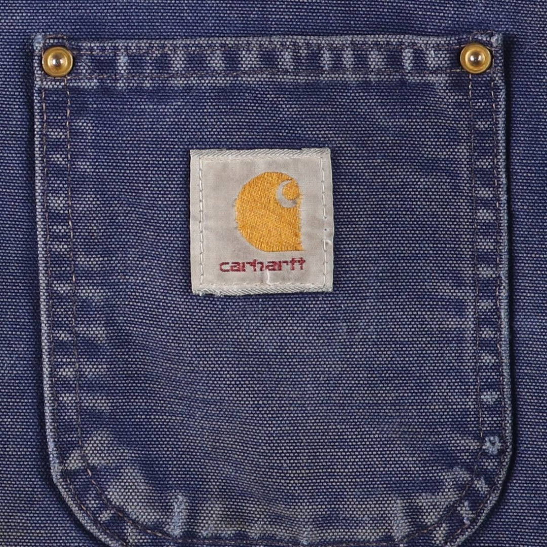 Carhartt Michigan Chore Coat Duck Coverall Men's XL Size unclear navy blue type Vintage Second Hand
