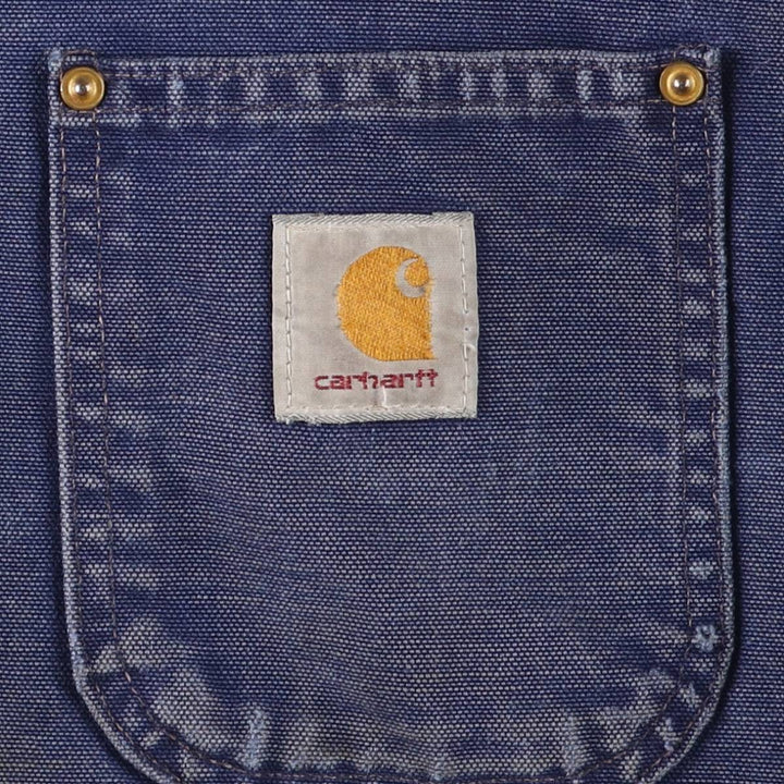 Carhartt Michigan Chore Coat Duck Coverall Men's XL Size unclear navy blue type Vintage Second Hand