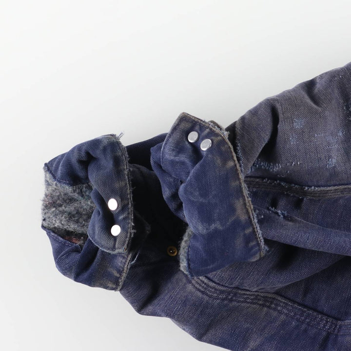 Carhartt Michigan Chore Coat Duck Coverall Men's XL Size unclear navy blue type Vintage Second Hand
