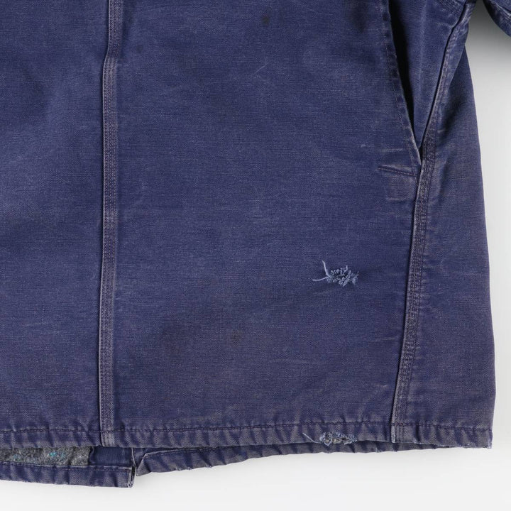 Carhartt Michigan Chore Coat Duck Coverall Men's XL Size unclear navy blue type Vintage Second Hand