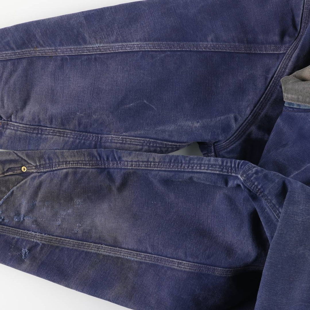 Carhartt Michigan Chore Coat Duck Coverall Men's XL Size unclear navy blue type Vintage Second Hand