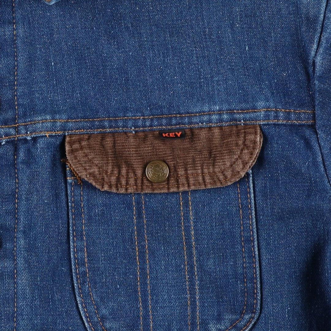 Vintage 1970'S Key Imperial denim jacket, men's size L unclear blue type Vintage Second Hand