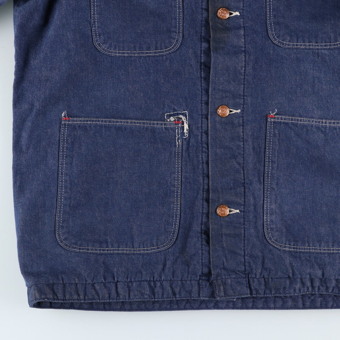 Vintage Bat-dyed Denim Coveralls, Men's Size L unclear navy blue type Vintage Second Hand