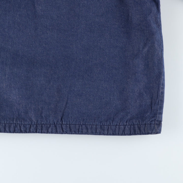 Vintage Bat-dyed Denim Coveralls, Men's Size L unclear navy blue type Vintage Second Hand