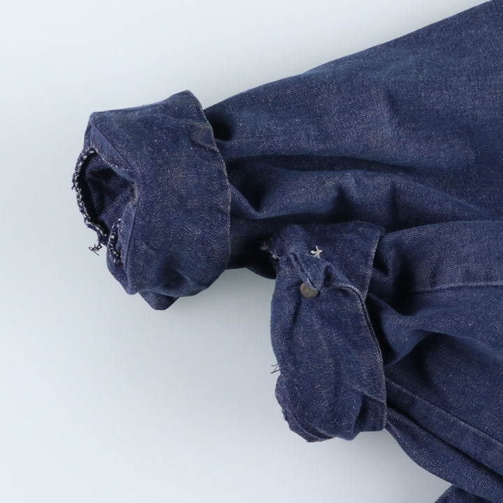 Vintage Bat-dyed Denim Coveralls, Men's Size L unclear navy blue type Vintage Second Hand
