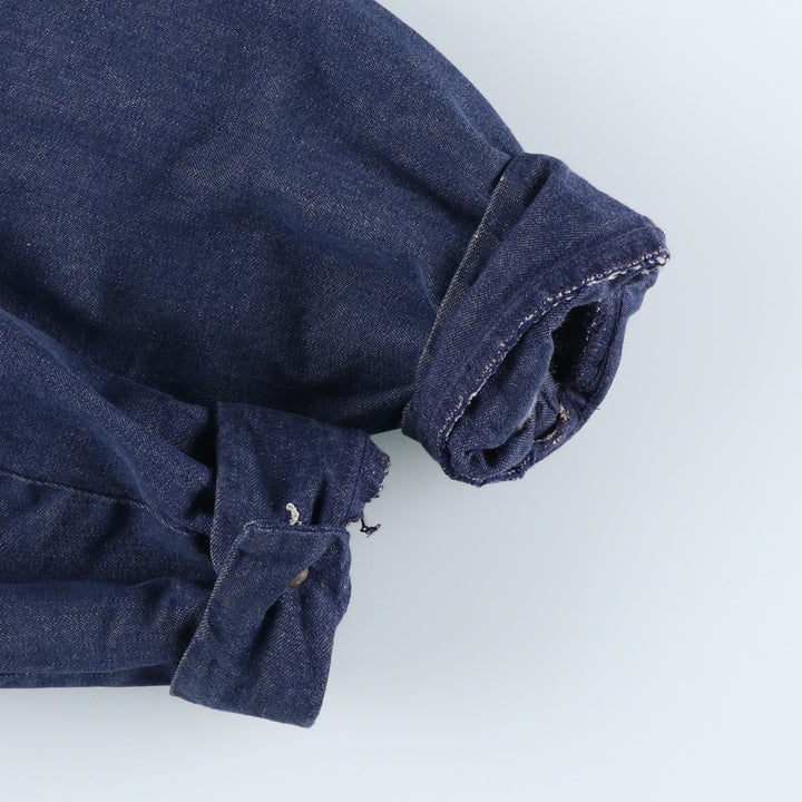 Vintage Bat-dyed Denim Coveralls, Men's Size L unclear navy blue type Vintage Second Hand