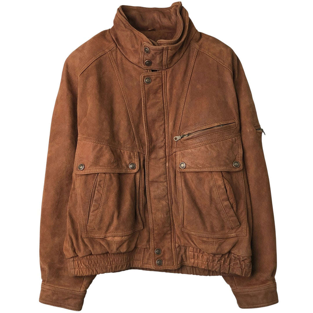 Wilsons Adventure Bound stand-collar padded leather jacket, men's size L, vintage genuine leather brown type Vintage Second Hand