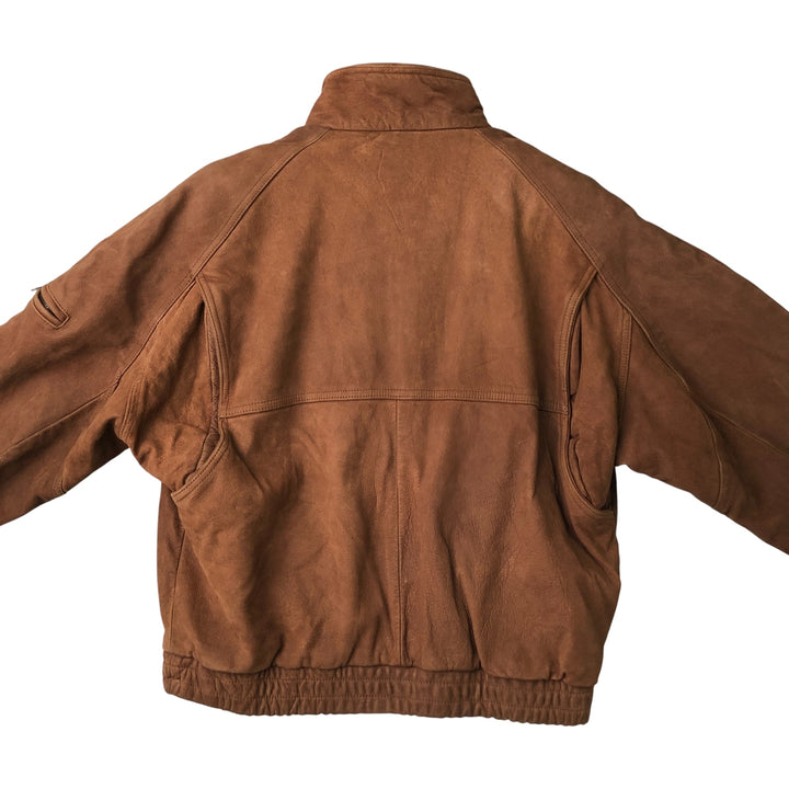 Wilsons Adventure Bound stand-collar padded leather jacket, men's size L, vintage genuine leather brown type Vintage Second Hand