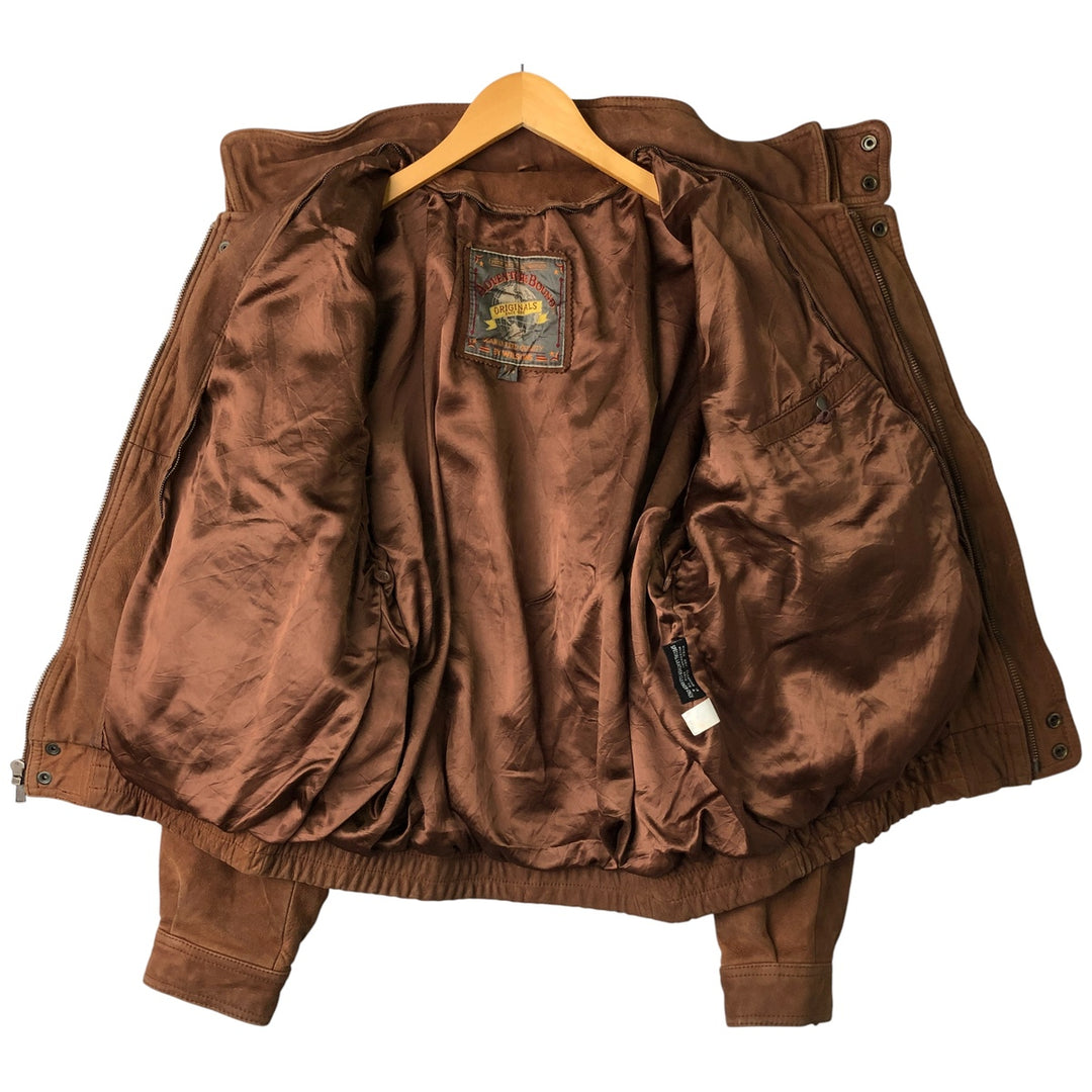 Wilsons Adventure Bound stand-collar padded leather jacket, men's size L, vintage genuine leather brown type Vintage Second Hand