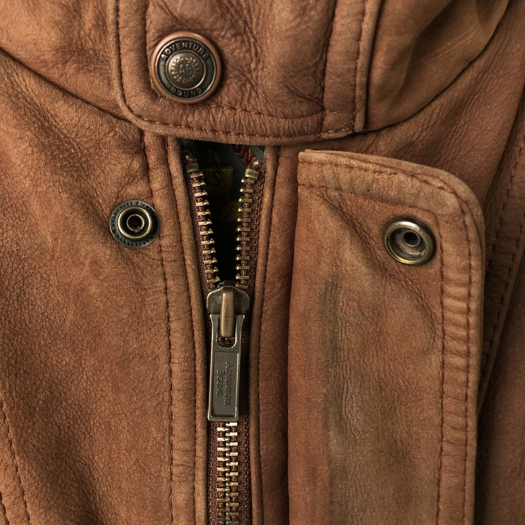 Wilsons Adventure Bound stand-collar padded leather jacket, men's size L, vintage genuine leather brown type Vintage Second Hand
